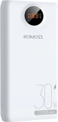 Baterie externă Romoss 20000 mAh 30 W albă