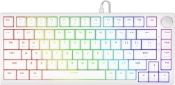 Tastatură de gaming magnetică Astral White cu switchuri Outemu White Jade și RGB