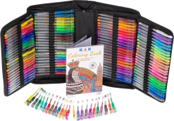 Set de pixuri gel colorate în husă, 120 buc + 120 rezerve