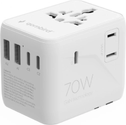 Adaptor de călătorie universal 70 W cu USB și tehnologie GaN