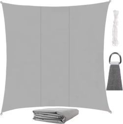 Prelată de umbrire solară Gardlov pătrată 3,6 × 3,6 m, gri