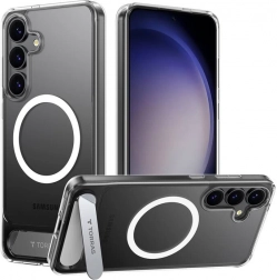 Husă magnetică transparentă TORRAS Pstand cu suport pentru SAMSUNG S25+