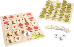 SMALL FOOT Ghicește, cine sunt? 4 FRIENDS – joc de memorie din lemn 2 în 1