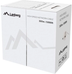 Cablu de rețea Lanberg UTP Cat 5e, 100% cupru, 305 m, galben