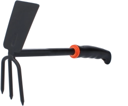Hârtie de grădină cu două tăișuri cu cultivator, neagră (29 × 6,4 × 18 cm)