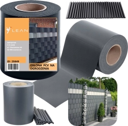 Bandă de gard din grafit cu protecție UV și 20 de cleme