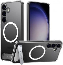 Husă magnetică transparentă cu suport Torras Pstand pentru Samsung S25