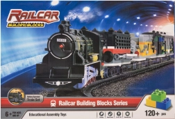 Set de construcție cu tren mare – 120 de piese, cu lumină și sunet