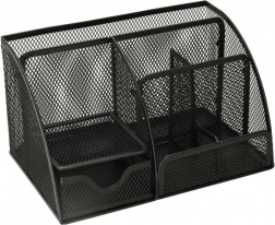 Organizator de birou din metal cu 7 compartimente – negru