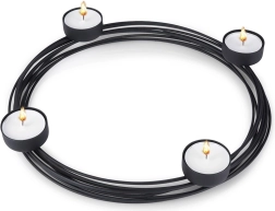 Sfeșnic negru din metal pentru 4 lumânări Home Styling Collection