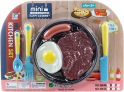 Set de mâncare din plastic cu tacâmuri și farfurie