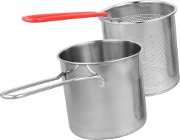 Mini oală cu coș de prăjire din oțel inoxidabil