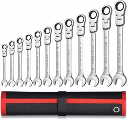 Set de chei combinate cu clichet 8–19 mm, 12 buc.