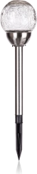 Lampă solară de grădină cu glob de sticlă crăpată 10 cm, inox, 2 LED-uri