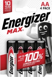 Baterii alcaline LR6/AA Energizer MAX, ambalaj 4 bucăți