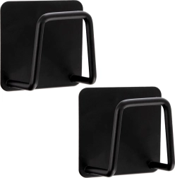 Cârlige adezive negre 4,8 × 4,8 cm, set 2 buc.