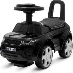 Mașinuță de împins pentru copii SUV Baby Mix Prime neagră din piele ecologică