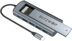 Adaptor BlitzWolf cu USB-C hub pentru extinderea conectivității