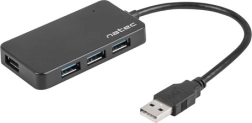 Hub USB Natec Moth 4 porturi USB 3.0 negru