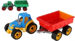 Tractor de plastic cu remorcă pentru copii