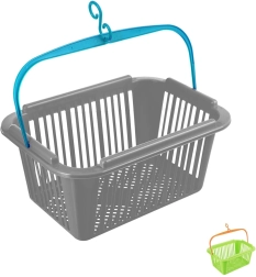 Coș pentru clești de rufe din plastic (UH) 25 × 18 × 11,5 cm – mix de culori