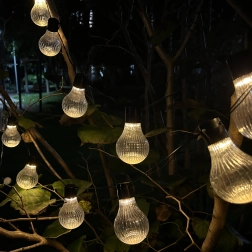Ghirlandă solară de grădină STRIPES 10 LED alb cald 3,8 m