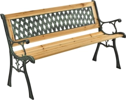 Bancă de grădină din lemn cu spătar