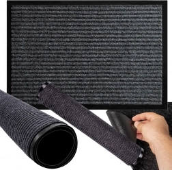 Covor de intrare cauciucat 60 × 90 cm – gri, antiderapant