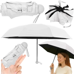 Umbrelă de buzunar pliabilă cu protecție UV UPF 50+ cu husă, gri 90 cm