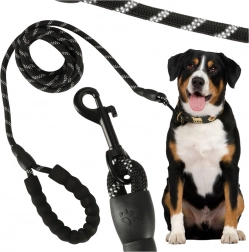 Lesă de antrenament reflectorizantă pentru câini, 3 m, frânghie durabilă cu mâner căptușit