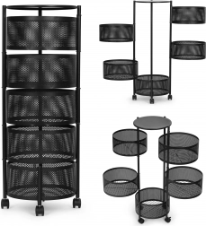 Organizator de rafturi de bucătărie cu rafturi rotative, 5 niveluri, metal, ModernHome