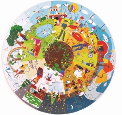 Bigjigs Toys Puzzle rotund pentru podea Patru anotimpuri