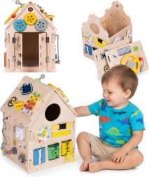 Căsuță montessori din lemn XXL cu activități 30 în 1 ECOTOYS