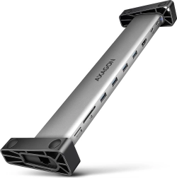 Axagon HMC-10HLS hub USB-C 9în1 cu HDMI 4K/60 Hz, GLAN, cititor de carduri și PD 100 W