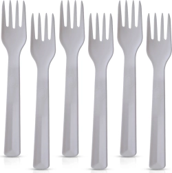 Furculițe de masă din plastic SANDY, gri, 18 cm, 6 buc