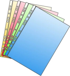 Folie A4 din polipropilenă cu euro-perforație, roșie lucioasă, 50 microni