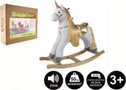 Unicorn de pluș cu balansare, cu sunet și mișcare, capacitate 50 kg