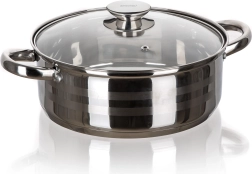 Cratiță din inox cu capac de sticlă 24 cm LIVING