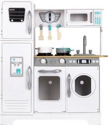 bucătărie mare albă din lemn pentru copii ecotoys