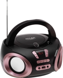 Boombox portabil cu cd/mp3 și radio fm adler ad 1181, negru-cupru
