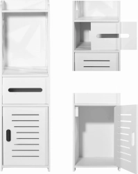 Dulap alb de baie 80 cm cu rafturi