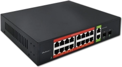 Switch PoE Gigabit 16× RJ45, 2× RJ45 uplink, 2× SFP, 1000 Mb/s