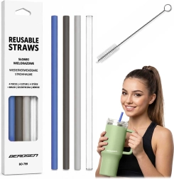 Berdsen paie din plastic reutilizabile pentru termos – set 4 buc. + perie de curățare