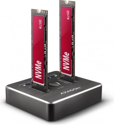 Stație de andocare AXAGON pentru clonare dublă de discuri NVMe USB-C