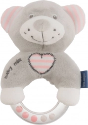 Zornăitoare de pluș pentru copii BABY MIX ursuleț roz