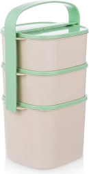 Meniură din plastic pe 3 niveluri pentru mâncare 2 l + 2× 1,15 l