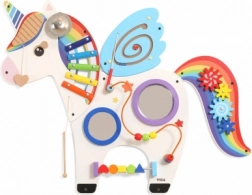 Viga panou senzorial de perete din lemn unicorn FSC Montessori