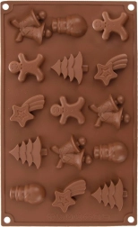 Formă de silicon de Crăciun pentru biscuiți și praline, portocalie