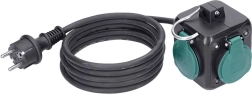 Solight prelungitor tip cub IP44, 3 prize, 5 m