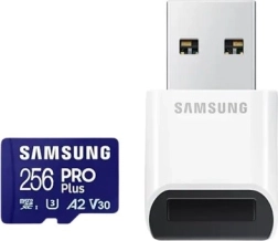 Card de memorie Samsung PRO Plus microSDXC 256 GB U3 A2 V30 cu cititor USB